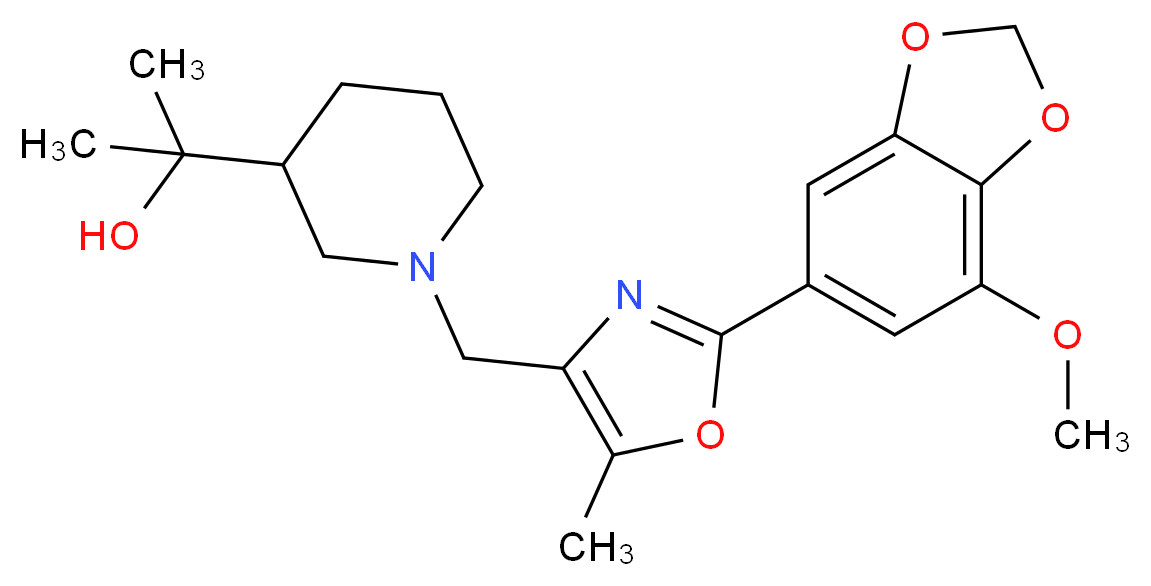 2-(1-{[2-(7-methoxy-1,3-benzodioxol-5-yl)-5-methyl-1,3-oxazol-4-yl]methyl}piperidin-3-yl)propan-2-ol_Molecular_structure_CAS_)