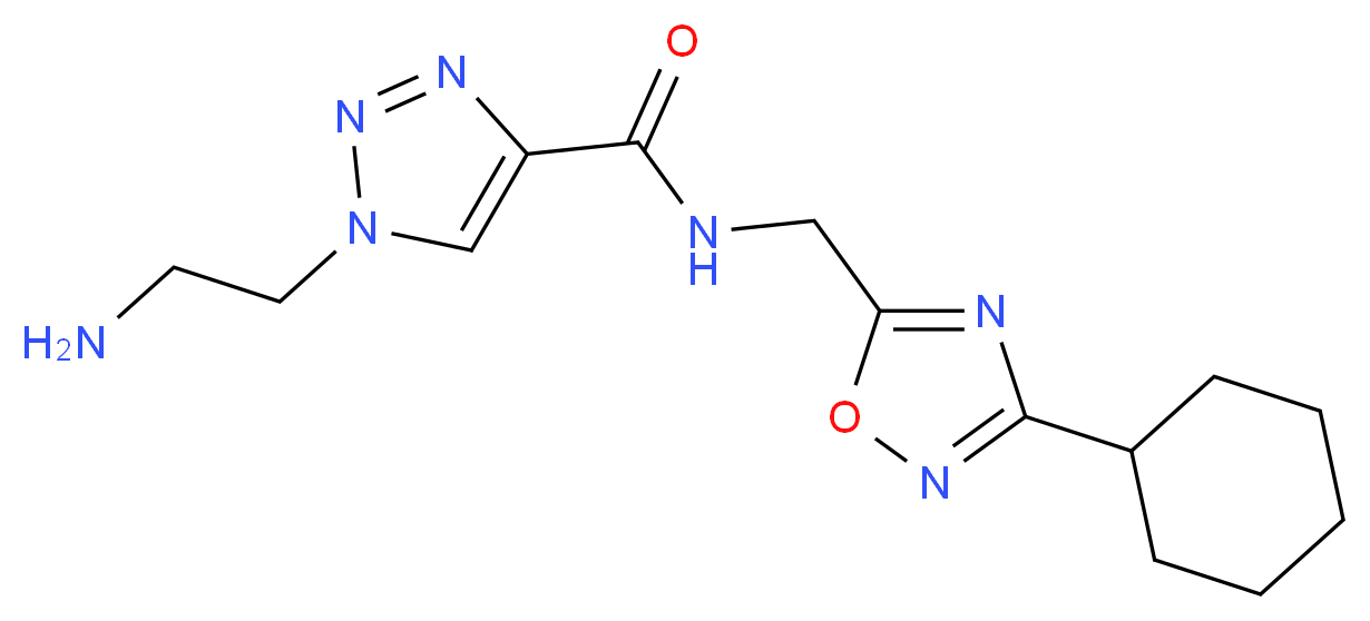 1-(2-aminoethyl)-N-[(3-cyclohexyl-1,2,4-oxadiazol-5-yl)methyl]-1H-1,2,3-triazole-4-carboxamide_Molecular_structure_CAS_)