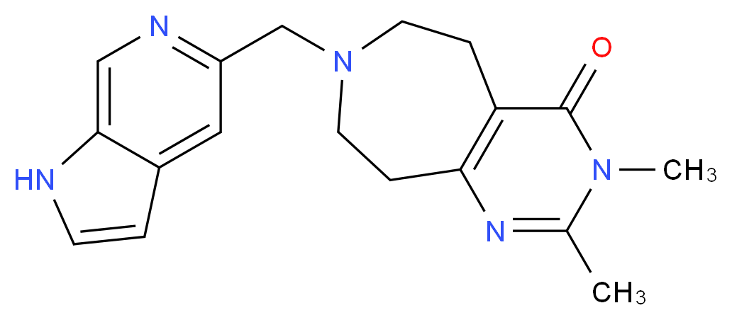 2,3-dimethyl-7-(1H-pyrrolo[2,3-c]pyridin-5-ylmethyl)-3,5,6,7,8,9-hexahydro-4H-pyrimido[4,5-d]azepin-4-one_Molecular_structure_CAS_)