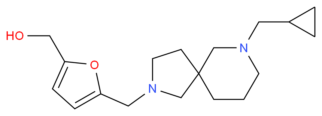 (5-{[7-(cyclopropylmethyl)-2,7-diazaspiro[4.5]dec-2-yl]methyl}-2-furyl)methanol_Molecular_structure_CAS_)