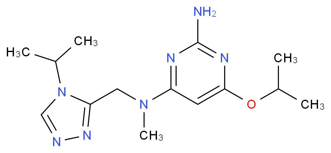 6-isopropoxy-N~4~-[(4-isopropyl-4H-1,2,4-triazol-3-yl)methyl]-N~4~-methylpyrimidine-2,4-diamine_Molecular_structure_CAS_)