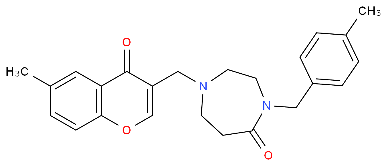 4-(4-methylbenzyl)-1-[(6-methyl-4-oxo-4H-chromen-3-yl)methyl]-1,4-diazepan-5-one_Molecular_structure_CAS_)