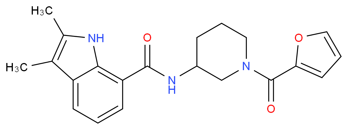 N-[1-(2-furoyl)piperidin-3-yl]-2,3-dimethyl-1H-indole-7-carboxamide_Molecular_structure_CAS_)