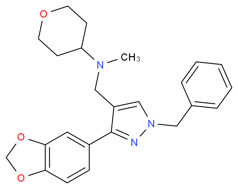 N-{[3-(1,3-benzodioxol-5-yl)-1-benzyl-1H-pyrazol-4-yl]methyl}-N-methyltetrahydro-2H-pyran-4-amine_Molecular_structure_CAS_)
