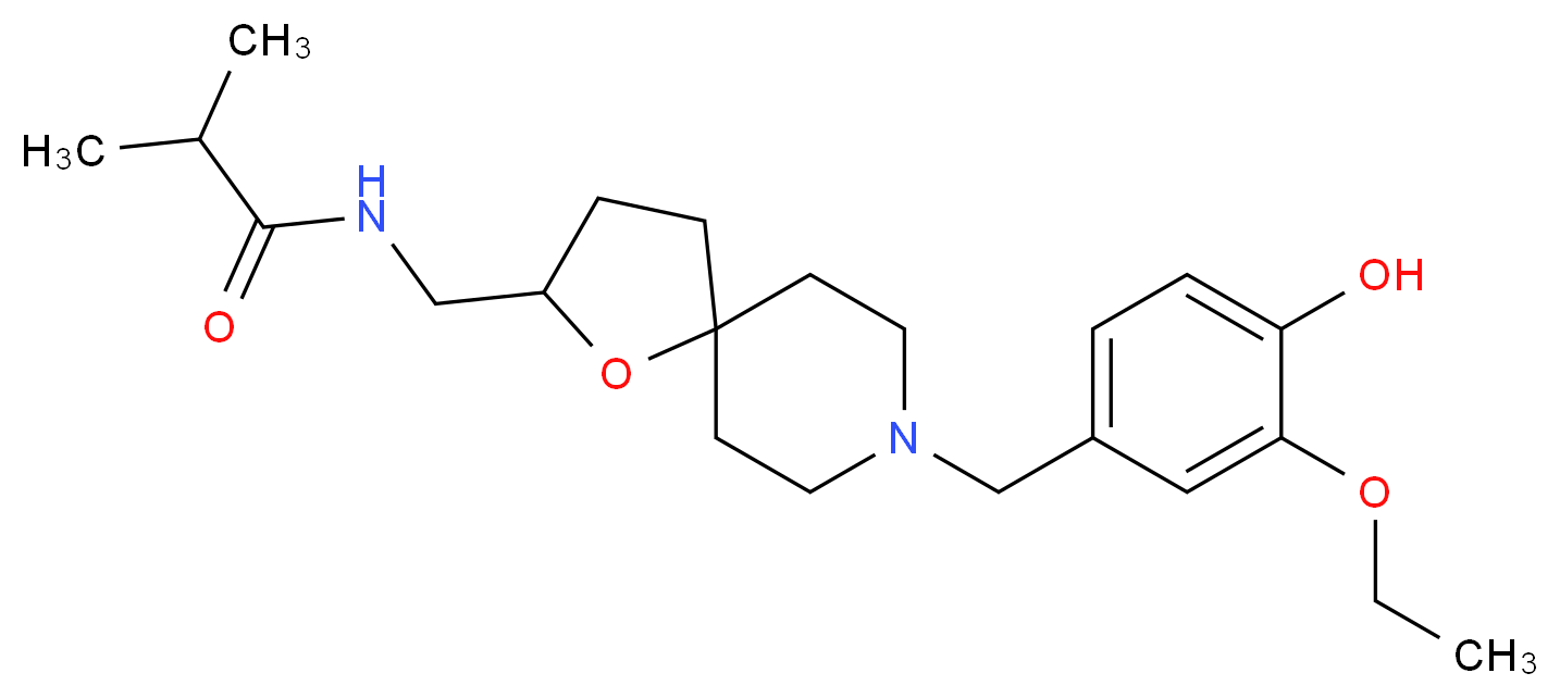 N-{[8-(3-ethoxy-4-hydroxybenzyl)-1-oxa-8-azaspiro[4.5]dec-2-yl]methyl}-2-methylpropanamide_Molecular_structure_CAS_)