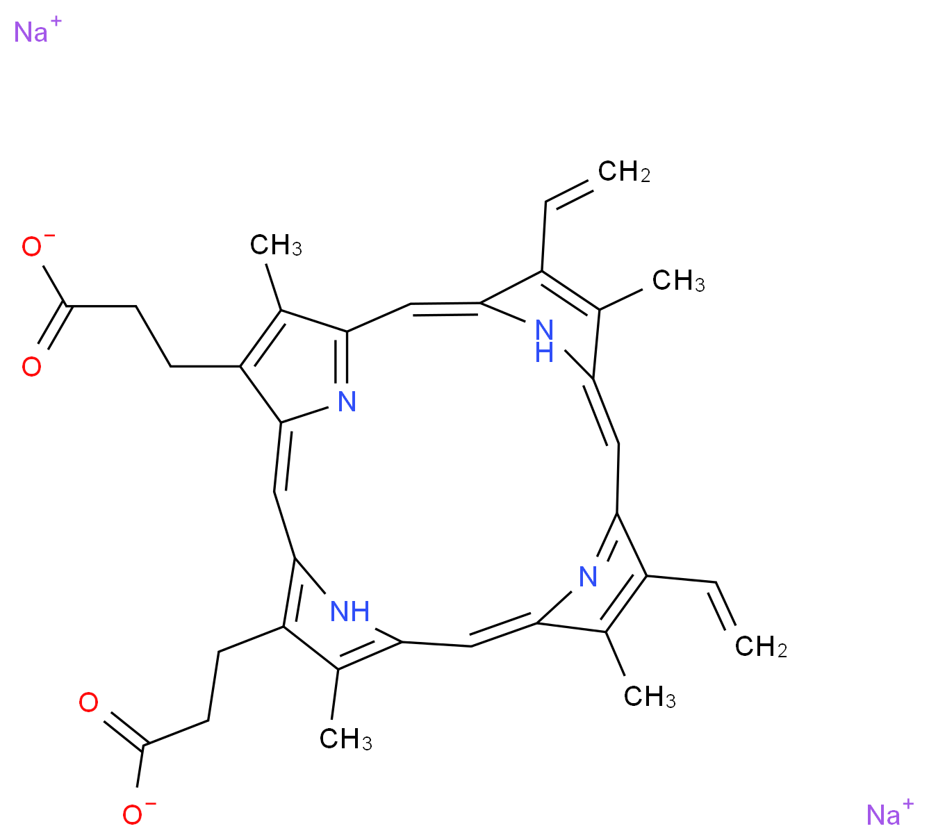Protoporphyrin IX disodium salt_Molecular_structure_CAS_50865-01-5)