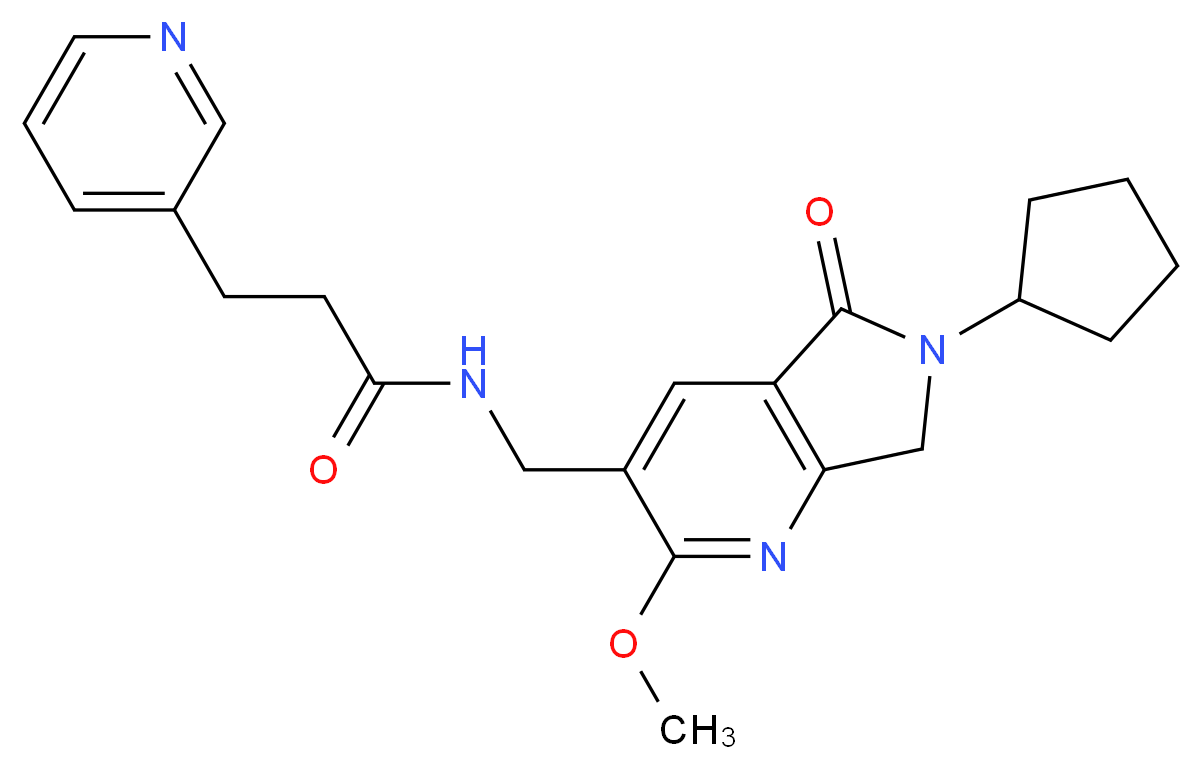 N-[(6-cyclopentyl-2-methoxy-5-oxo-6,7-dihydro-5H-pyrrolo[3,4-b]pyridin-3-yl)methyl]-3-pyridin-3-ylpropanamide_Molecular_structure_CAS_)