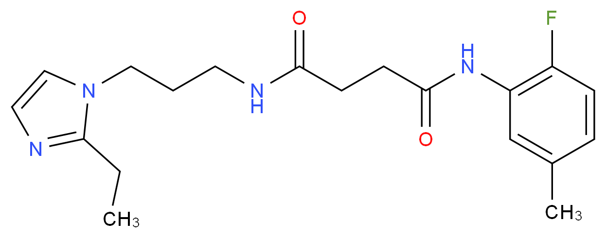 N-[3-(2-ethyl-1H-imidazol-1-yl)propyl]-N'-(2-fluoro-5-methylphenyl)succinamide_Molecular_structure_CAS_)