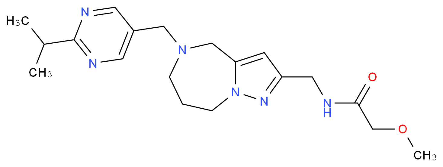 N-({5-[(2-isopropylpyrimidin-5-yl)methyl]-5,6,7,8-tetrahydro-4H-pyrazolo[1,5-a][1,4]diazepin-2-yl}methyl)-2-methoxyacetamide_Molecular_structure_CAS_)