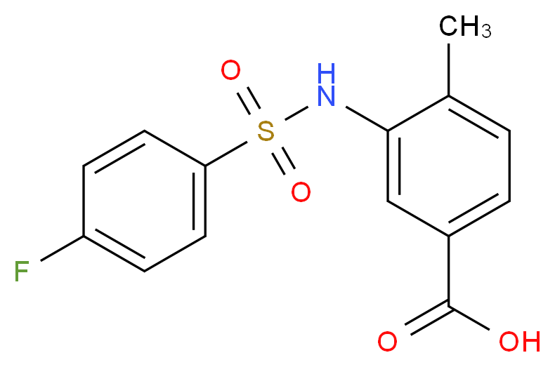 3-(4-Fluoro-benzenesulfonylamino)-4-methyl-benzoic acid_Molecular_structure_CAS_)