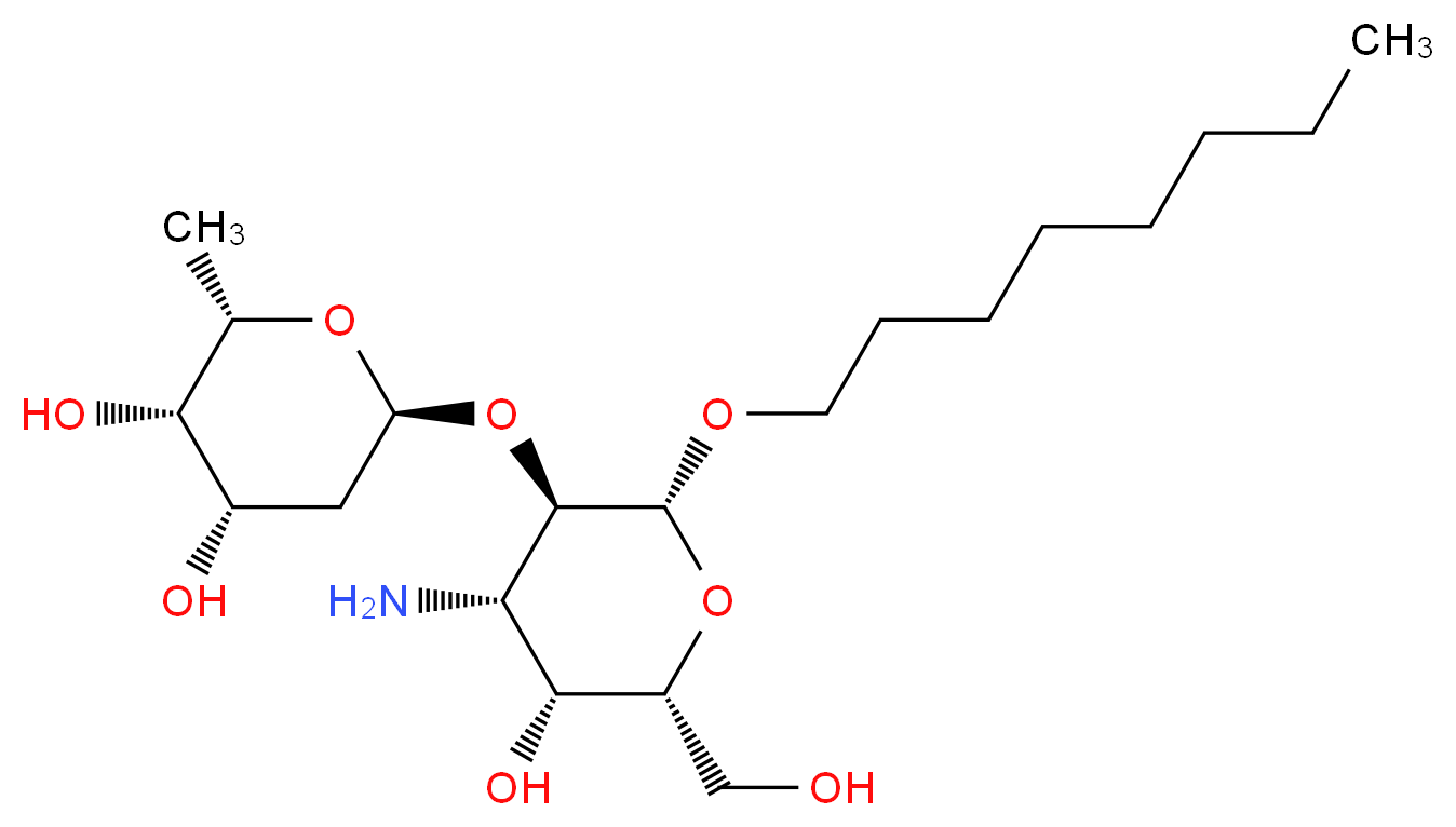 octyl 3-amino-3-deoxy-2-O-(2,6-dideoxy-alpha-L-lyxo-hexopyranosyl)-beta-D-galactopyranoside_Molecular_structure_CAS_)