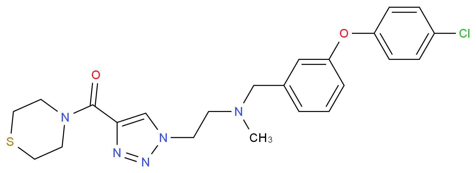 N-[3-(4-chlorophenoxy)benzyl]-N-methyl-2-[4-(4-thiomorpholinylcarbonyl)-1H-1,2,3-triazol-1-yl]ethanamine_Molecular_structure_CAS_)