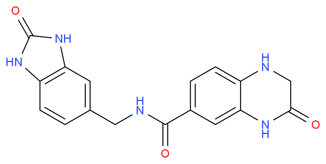 3-oxo-N-[(2-oxo-2,3-dihydro-1H-benzimidazol-5-yl)methyl]-1,2,3,4-tetrahydroquinoxaline-6-carboxamide_Molecular_structure_CAS_)