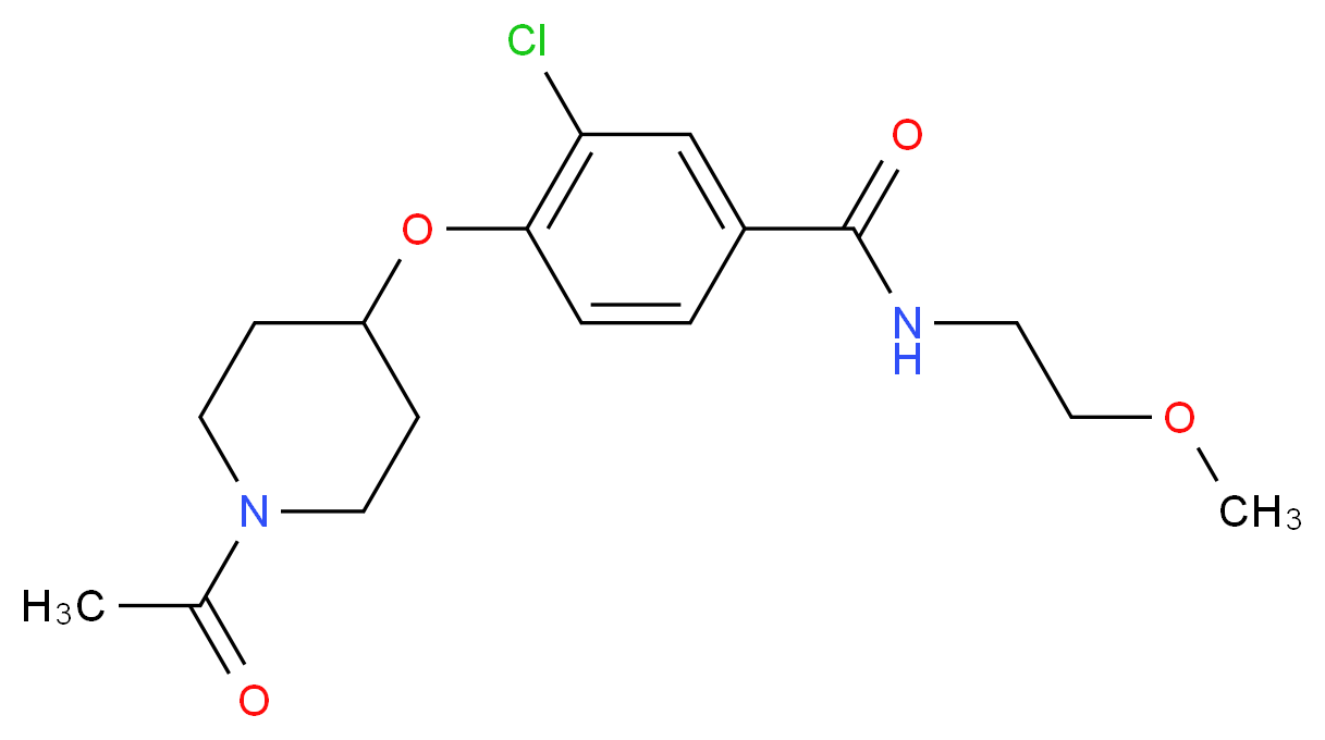 4-[(1-acetylpiperidin-4-yl)oxy]-3-chloro-N-(2-methoxyethyl)benzamide_Molecular_structure_CAS_)
