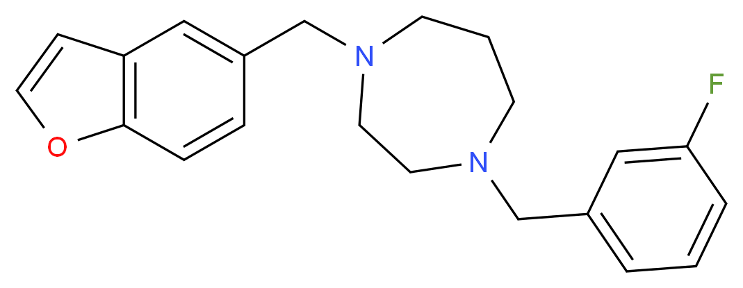 1-(1-benzofuran-5-ylmethyl)-4-(3-fluorobenzyl)-1,4-diazepane_Molecular_structure_CAS_)