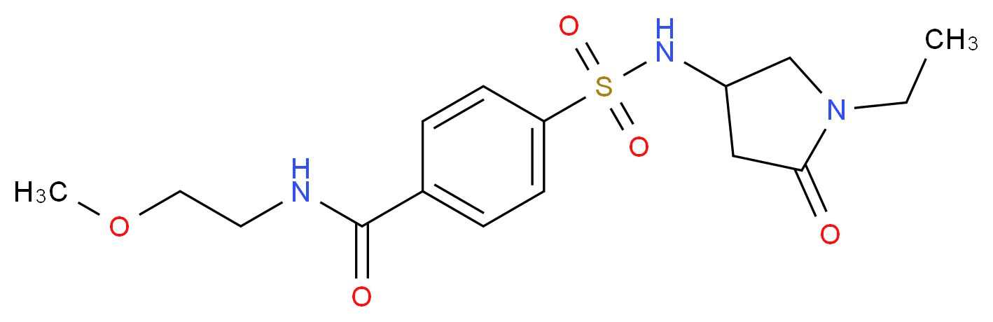 4-{[(1-ethyl-5-oxo-3-pyrrolidinyl)amino]sulfonyl}-N-(2-methoxyethyl)benzamide_Molecular_structure_CAS_)