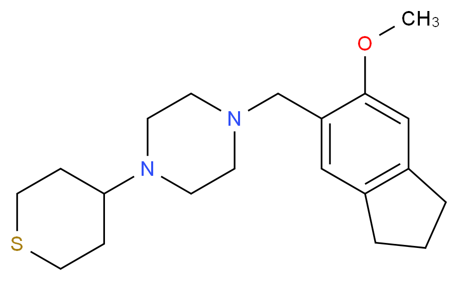 1-[(6-methoxy-2,3-dihydro-1H-inden-5-yl)methyl]-4-(tetrahydro-2H-thiopyran-4-yl)piperazine_Molecular_structure_CAS_)