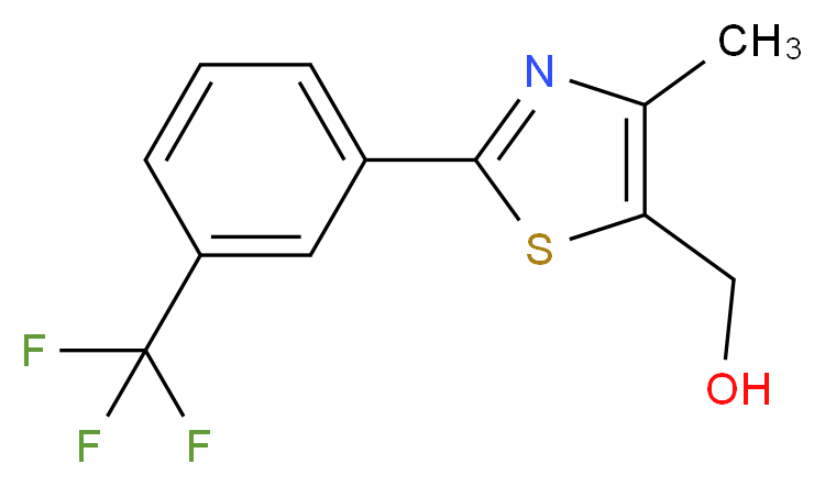 {4-Methyl-2-[3-(trifluoromethyl)phenyl]-1,3-thiazol-5-yl}methanol_Molecular_structure_CAS_)