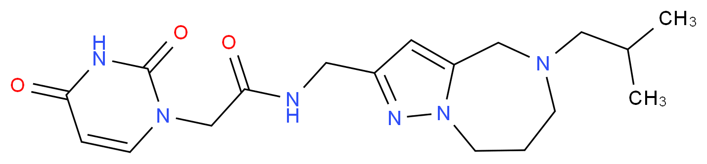 2-(2,4-dioxo-3,4-dihydropyrimidin-1(2H)-yl)-N-[(5-isobutyl-5,6,7,8-tetrahydro-4H-pyrazolo[1,5-a][1,4]diazepin-2-yl)methyl]acetamide_Molecular_structure_CAS_)