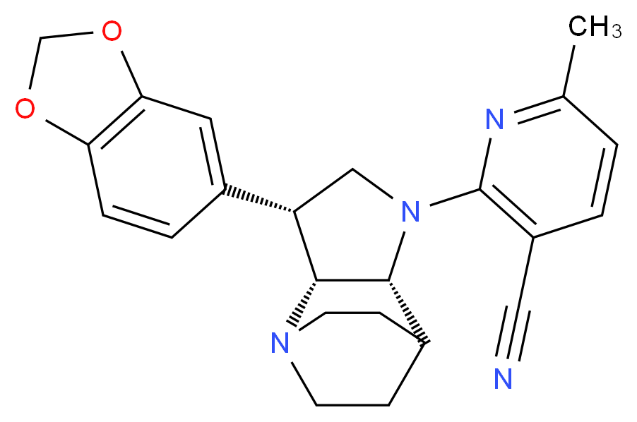 2-[(3R*,3aR*,7aR*)-3-(1,3-benzodioxol-5-yl)hexahydro-4,7-ethanopyrrolo[3,2-b]pyridin-1(2H)-yl]-6-methylnicotinonitrile_Molecular_structure_CAS_)