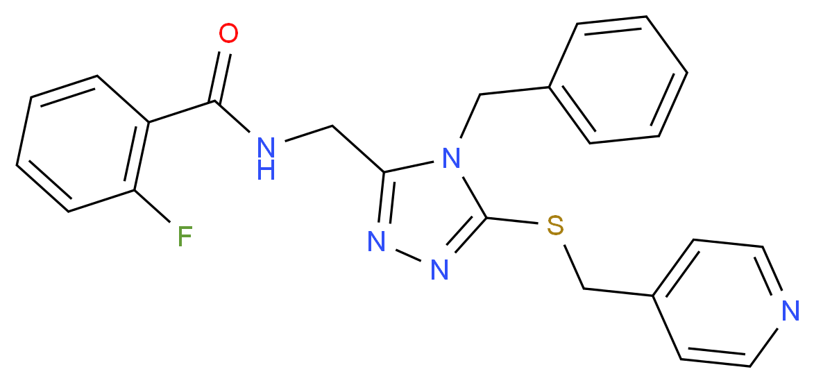 N-({4-benzyl-5-[(4-pyridinylmethyl)thio]-4H-1,2,4-triazol-3-yl}methyl)-2-fluorobenzamide_Molecular_structure_CAS_)