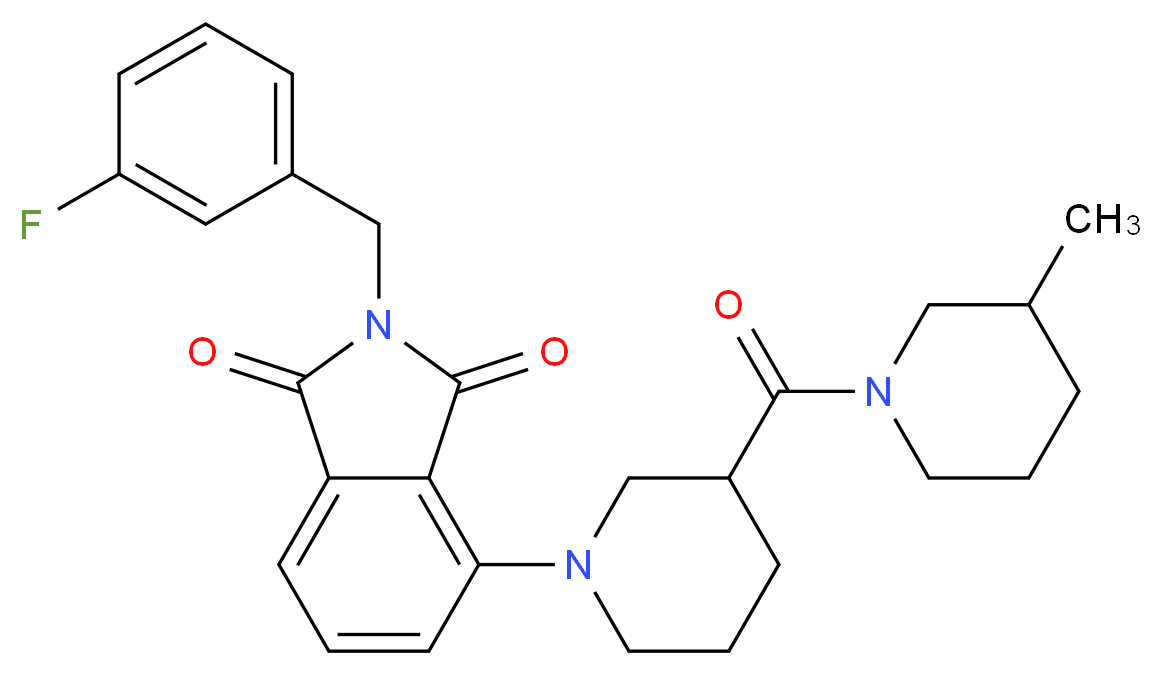 2-(3-fluorobenzyl)-4-{3-[(3-methyl-1-piperidinyl)carbonyl]-1-piperidinyl}-1H-isoindole-1,3(2H)-dione_Molecular_structure_CAS_)