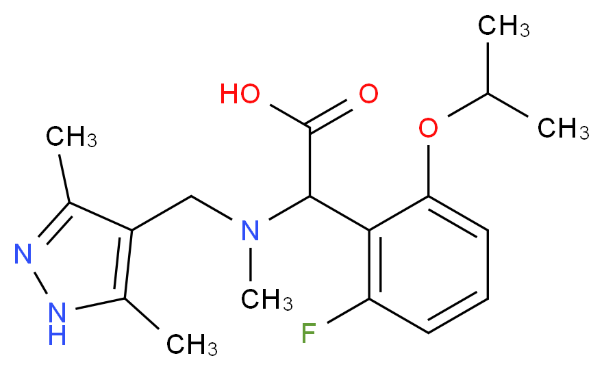 [[(3,5-dimethyl-1H-pyrazol-4-yl)methyl](methyl)amino](2-fluoro-6-isopropoxyphenyl)acetic acid_Molecular_structure_CAS_)