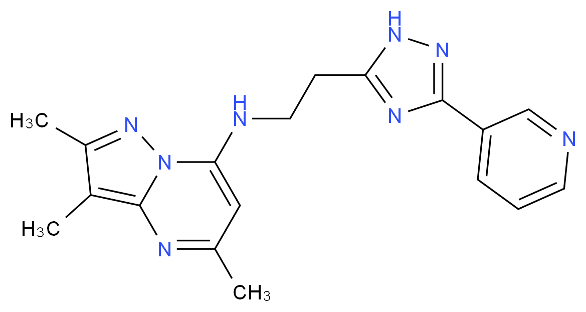 2,3,5-trimethyl-N-{2-[3-(3-pyridinyl)-1H-1,2,4-triazol-5-yl]ethyl}pyrazolo[1,5-a]pyrimidin-7-amine_Molecular_structure_CAS_)