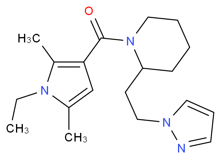 1-[(1-ethyl-2,5-dimethyl-1H-pyrrol-3-yl)carbonyl]-2-[2-(1H-pyrazol-1-yl)ethyl]piperidine_Molecular_structure_CAS_)