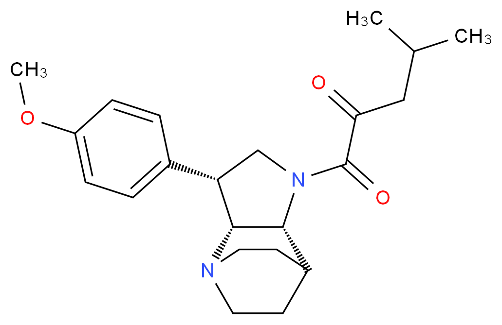 1-[(3R*,3aR*,7aR*)-3-(4-methoxyphenyl)hexahydro-4,7-ethanopyrrolo[3,2-b]pyridin-1(2H)-yl]-4-methyl-1-oxopentan-2-one_Molecular_structure_CAS_)