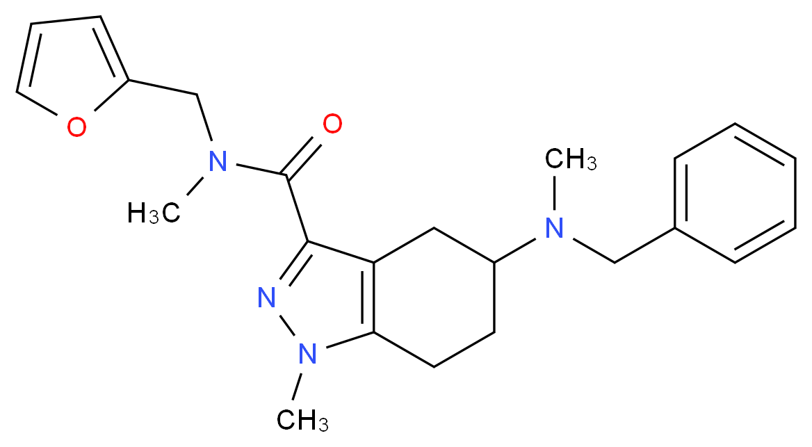 5-[benzyl(methyl)amino]-N-(2-furylmethyl)-N,1-dimethyl-4,5,6,7-tetrahydro-1H-indazole-3-carboxamide_Molecular_structure_CAS_)