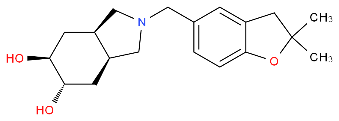 (3aR*,5S*,6S*,7aS*)-2-[(2,2-dimethyl-2,3-dihydro-1-benzofuran-5-yl)methyl]octahydro-1H-isoindole-5,6-diol_Molecular_structure_CAS_)