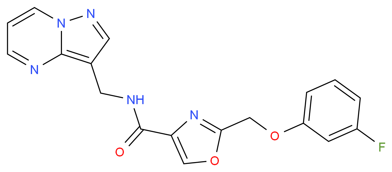 2-[(3-fluorophenoxy)methyl]-N-(pyrazolo[1,5-a]pyrimidin-3-ylmethyl)-1,3-oxazole-4-carboxamide_Molecular_structure_CAS_)