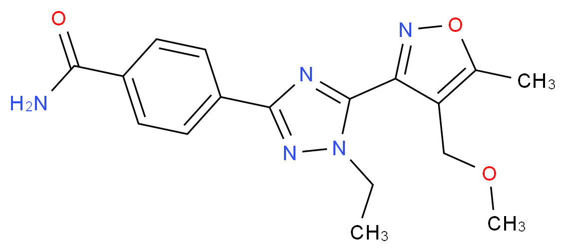 4-{1-ethyl-5-[4-(methoxymethyl)-5-methylisoxazol-3-yl]-1H-1,2,4-triazol-3-yl}benzamide_Molecular_structure_CAS_)