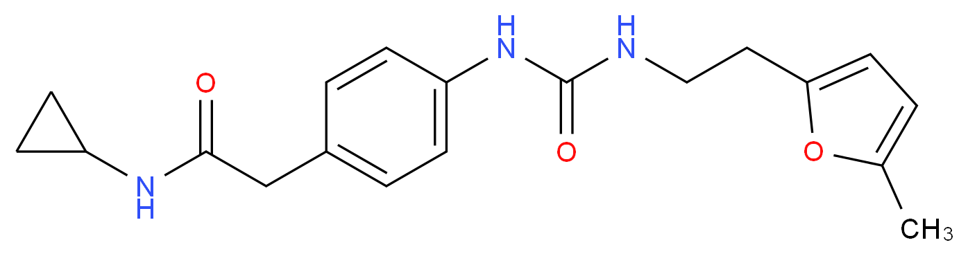 N-cyclopropyl-2-{4-[({[2-(5-methyl-2-furyl)ethyl]amino}carbonyl)amino]phenyl}acetamide_Molecular_structure_CAS_)