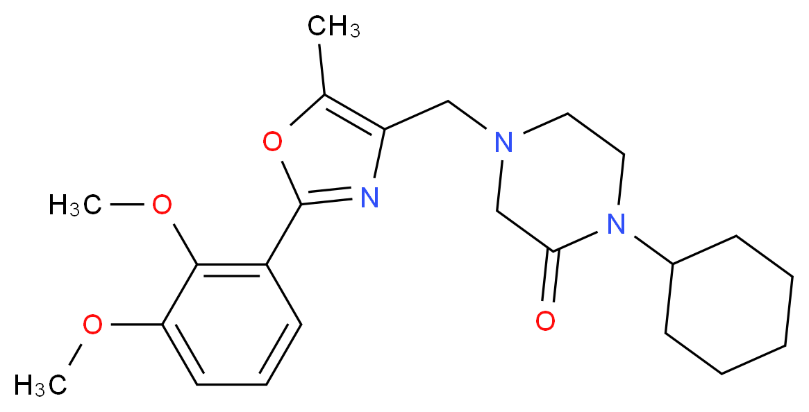 1-cyclohexyl-4-{[2-(2,3-dimethoxyphenyl)-5-methyl-1,3-oxazol-4-yl]methyl}-2-piperazinone_Molecular_structure_CAS_)