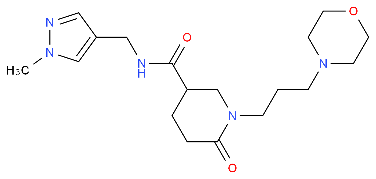 N-[(1-methyl-1H-pyrazol-4-yl)methyl]-1-[3-(4-morpholinyl)propyl]-6-oxo-3-piperidinecarboxamide_Molecular_structure_CAS_)
