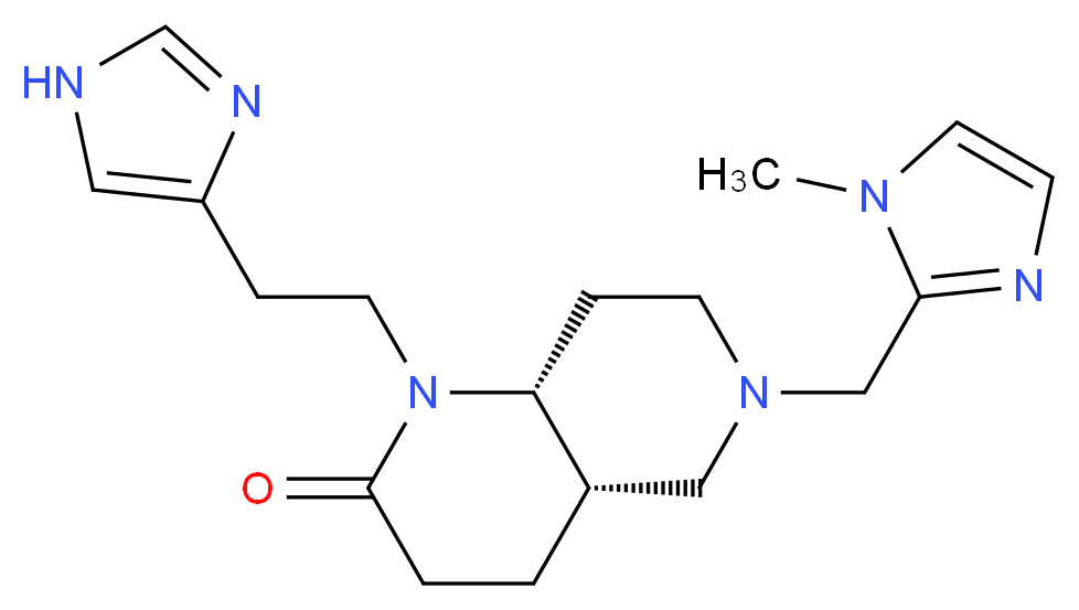 (4aS*,8aR*)-1-[2-(1H-imidazol-4-yl)ethyl]-6-[(1-methyl-1H-imidazol-2-yl)methyl]octahydro-1,6-naphthyridin-2(1H)-one_Molecular_structure_CAS_)