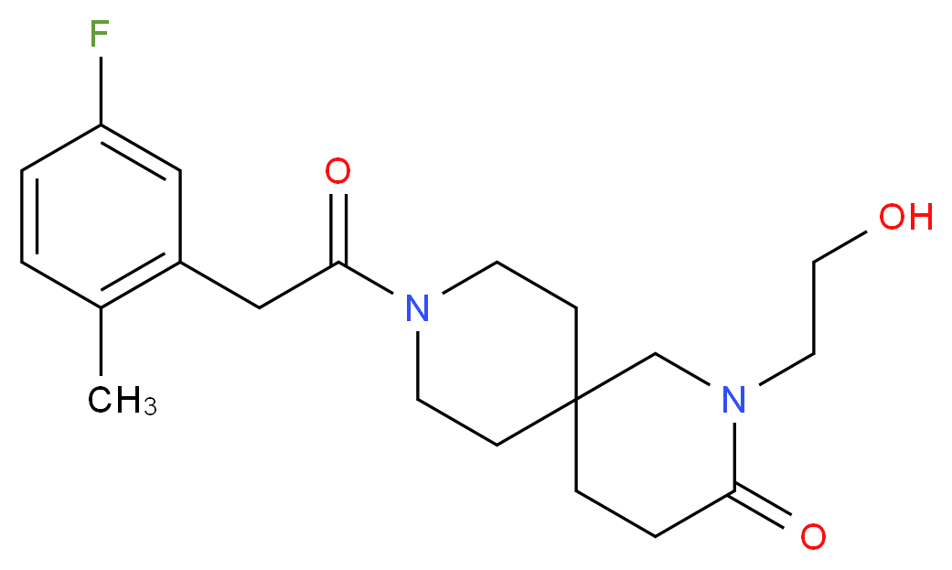 9-[(5-fluoro-2-methylphenyl)acetyl]-2-(2-hydroxyethyl)-2,9-diazaspiro[5.5]undecan-3-one_Molecular_structure_CAS_)