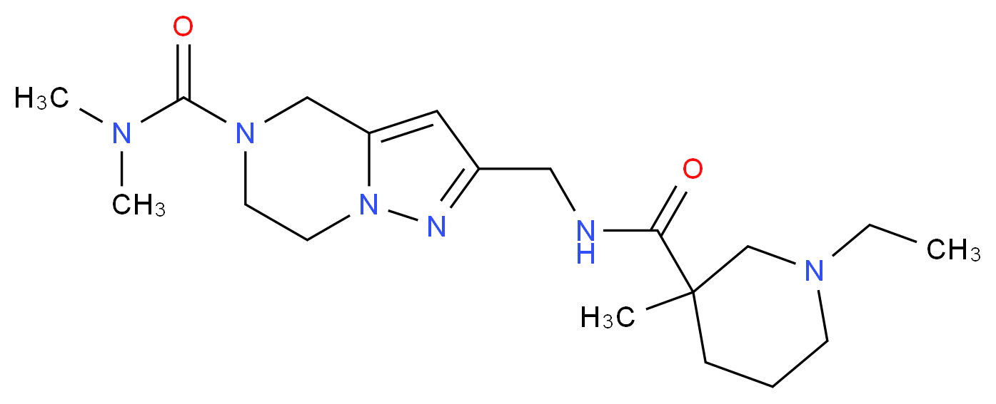 2-({[(1-ethyl-3-methylpiperidin-3-yl)carbonyl]amino}methyl)-N,N-dimethyl-6,7-dihydropyrazolo[1,5-a]pyrazine-5(4H)-carboxamide_Molecular_structure_CAS_)