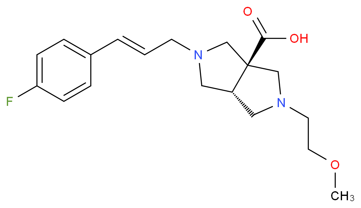 (3aS*,6aS*)-2-[(2E)-3-(4-fluorophenyl)prop-2-en-1-yl]-5-(2-methoxyethyl)hexahydropyrrolo[3,4-c]pyrrole-3a(1H)-carboxylic acid_Molecular_structure_CAS_)
