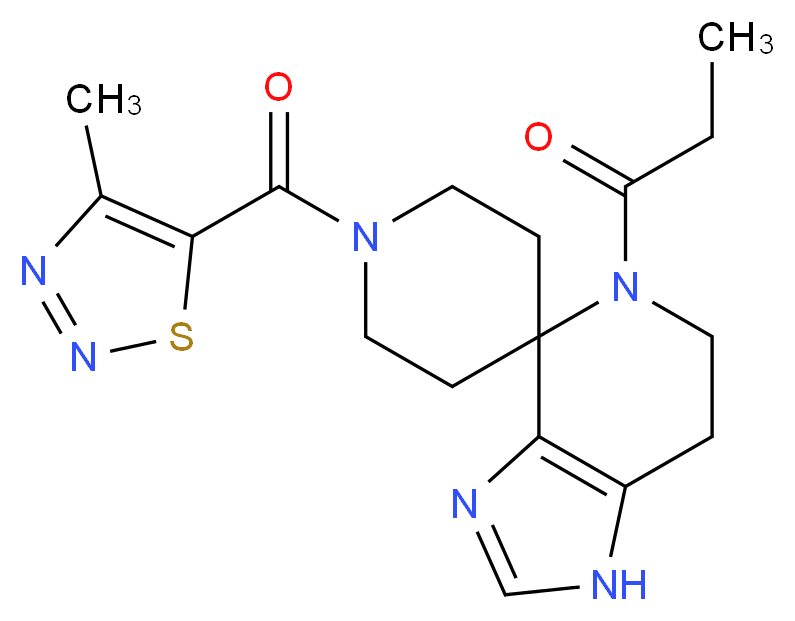 1'-[(4-methyl-1,2,3-thiadiazol-5-yl)carbonyl]-5-propionyl-1,5,6,7-tetrahydrospiro[imidazo[4,5-c]pyridine-4,4'-piperidine]_Molecular_structure_CAS_)