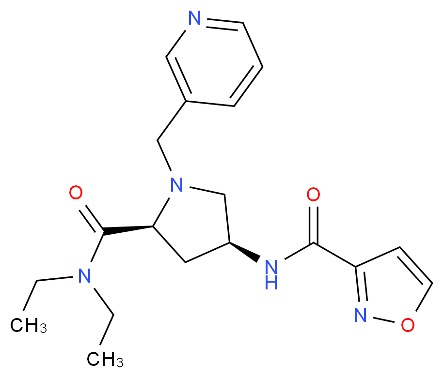 (4S)-N,N-diethyl-4-[(isoxazol-3-ylcarbonyl)amino]-1-(pyridin-3-ylmethyl)-L-prolinamide_Molecular_structure_CAS_)