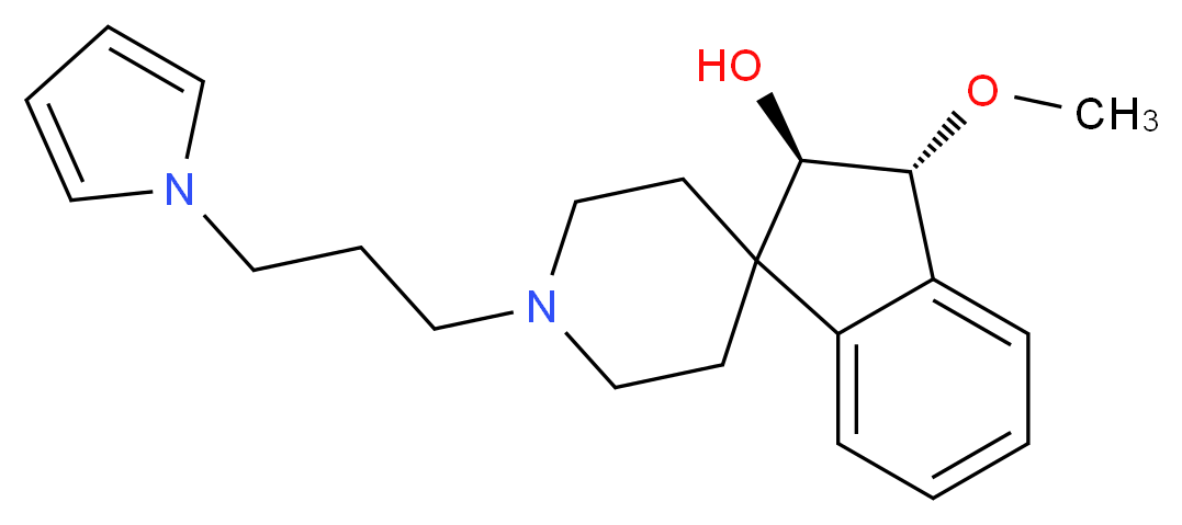 (2R*,3R*)-3-methoxy-1'-[3-(1H-pyrrol-1-yl)propyl]-2,3-dihydrospiro[indene-1,4'-piperidin]-2-ol_Molecular_structure_CAS_)