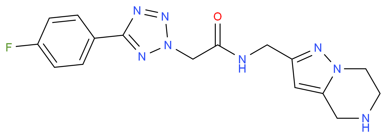 2-[5-(4-fluorophenyl)-2H-tetrazol-2-yl]-N-(4,5,6,7-tetrahydropyrazolo[1,5-a]pyrazin-2-ylmethyl)acetamide_Molecular_structure_CAS_)
