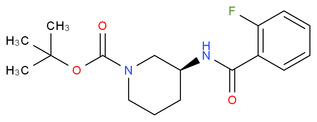 (3S)-3-[(2-Fluorobenzoyl)amino]piperidine, N1-BOC protected_Molecular_structure_CAS_)