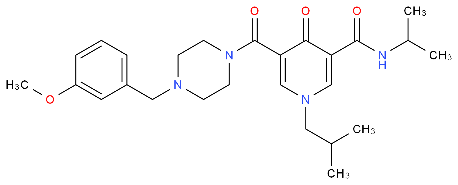 1-isobutyl-N-isopropyl-5-{[4-(3-methoxybenzyl)-1-piperazinyl]carbonyl}-4-oxo-1,4-dihydro-3-pyridinecarboxamide_Molecular_structure_CAS_)