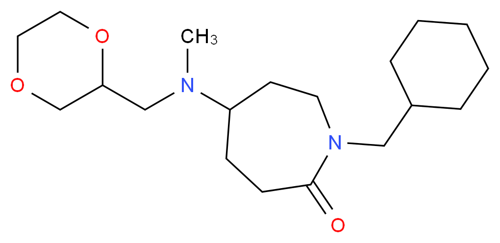 1-(cyclohexylmethyl)-5-[(1,4-dioxan-2-ylmethyl)(methyl)amino]-2-azepanone_Molecular_structure_CAS_)