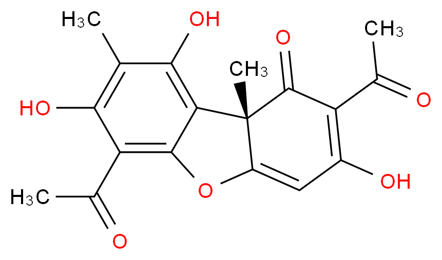Usnic acid_Molecular_structure_CAS_7562-61-0)