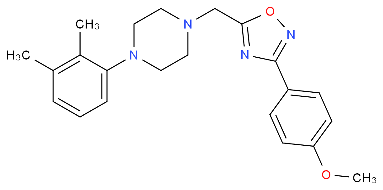 1-(2,3-dimethylphenyl)-4-{[3-(4-methoxyphenyl)-1,2,4-oxadiazol-5-yl]methyl}piperazine_Molecular_structure_CAS_)